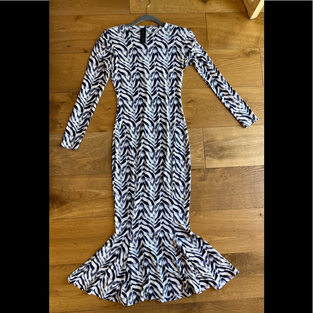 Navy and white dress